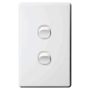 Classic 2 Gang Switch 16A 240V White - SW2