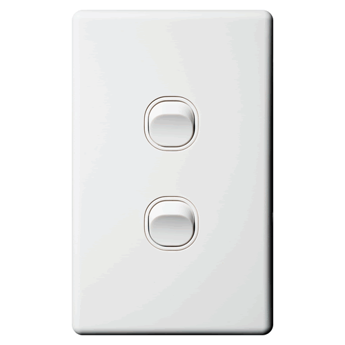 Classic Switch 2G 16A 240V White - SW2