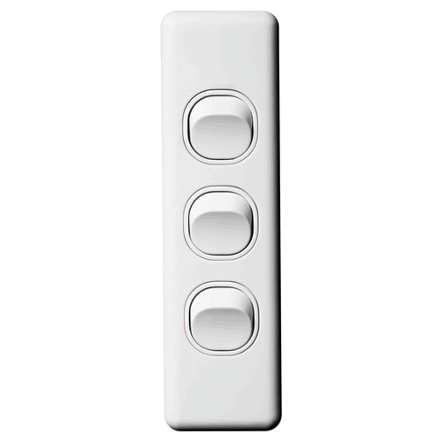 Classic 3 Gang Architrave Switch White - SWA3