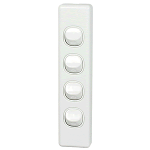 Classic 4 Gang Architrave Switch White - SWA4