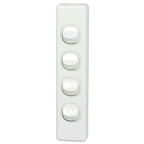 Classic Switch Architrave 4G White - SWA4