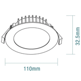 Martec Blitz II 92mm LED Downlight 10W CCT - TLBD34510WD