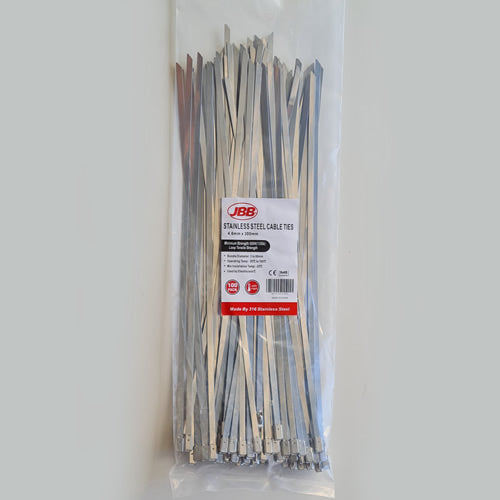 300mm x 4.6mm SOLAR 316 Stainless Steel Cable Ties 100PK - CT46300SS