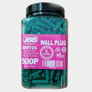 JBB Wall Plug Green 7mm x 35mm 500PK - WP735