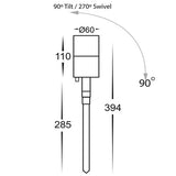 Harvit Tivah Black TRI Colour LED Garden Spike Light - HV1427T