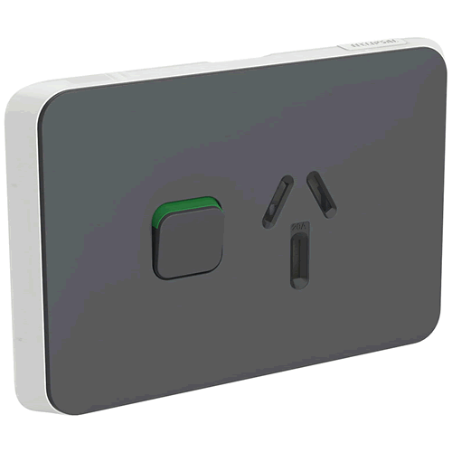 Clipsal Iconic Single Powerpoint Skin Anthracite 20A - 3015/20CAN