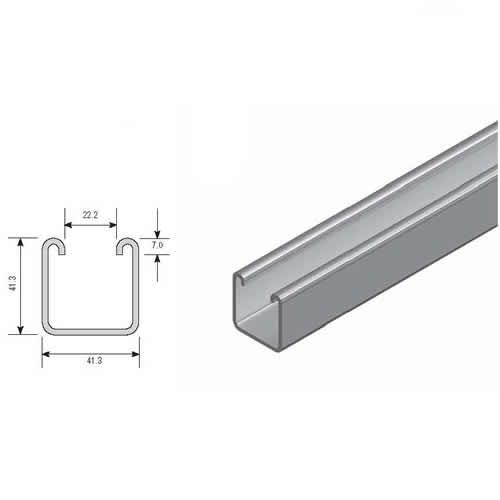 Channel 41mm x 41mm x 2.5mm x 3mtr - LTH4141 | PICKUP ONLY