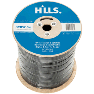 Hills Antenna RG6 FTA/SAT Quad Shield 305m Reel - BC85084 | PICKUP ONLY