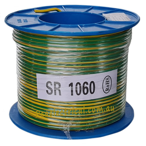 6.0mm Building Wire Yellow / Green 100m - SR1060 | PICKUP ONLY