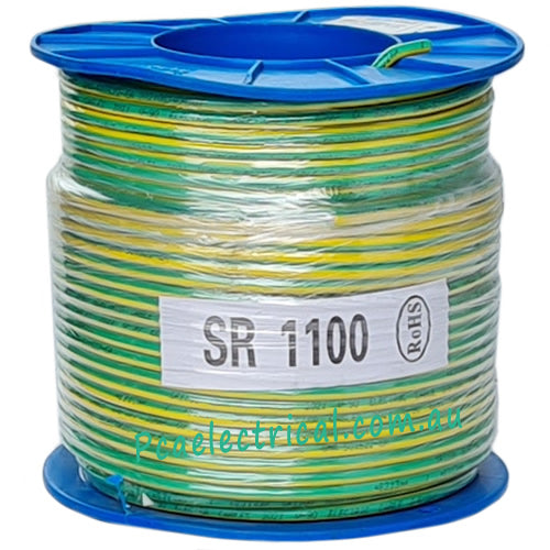 10mm Building Wire Yellow / Green 100m - SR1100 | PICKUP ONLY