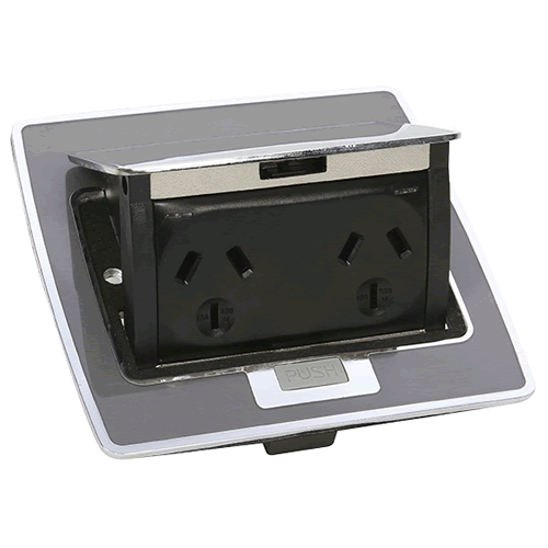 Clipsal Pop Up Double Power Outlet 10A Stainless Steel - SBIP2PSS