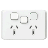 Clipsal Iconic Double Powerpoint + Extra Switch Skin - 3025XCVW