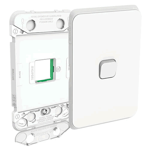 Clipsal Iconic Switch Grid Skin 1G Vivid White - 3041VHVW