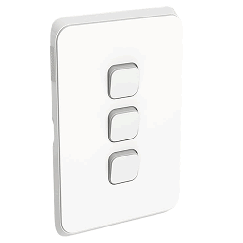 CLIPSAL Iconic Switch 3G Vivid White - 3043VAVW