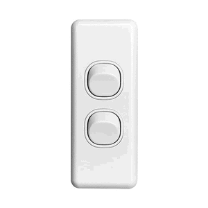 Clipsal Classic 2 Gang Architrave Switch 10A 250V C2032A-WE