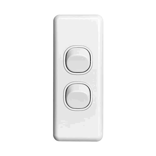 Clipsal Classic 2 Gang Architrave Switch 10A 250V C2032A-WE