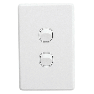 Clipsal Classic 2 Gang Switch 10A 250V C2032VA-WE