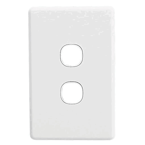 Clipsal Classic 2 Gang Switch Grid + Plate White C2032VH-WE