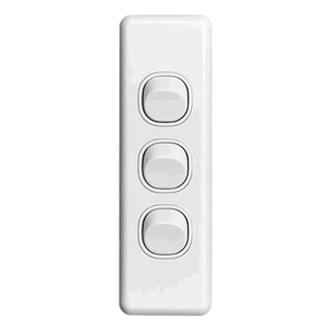 Clipsal Classic 3 Gang Architrave Switch 10A 250V C2033A-WE