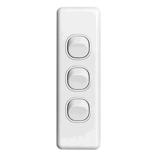 Clipsal Classic Switch Architrave 3G 10A 250V - C2033AWE