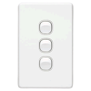 Clipsal Classic 3 Gang Switch 10A 250V - C2033VA-WE