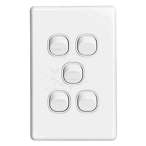 Clipsal Classic 5 Gang Switch 10A 250V C2035VA-WE