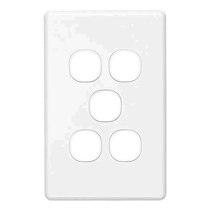 Clipsal Classic 5 Gang Switch Grid + Plate White C2035VH-WE