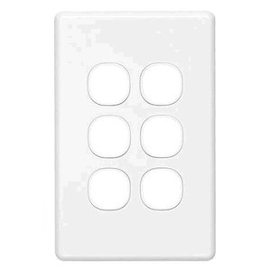 Clipsal Classic 6 Gang Switch Grid + Plate White C2036VH-WE