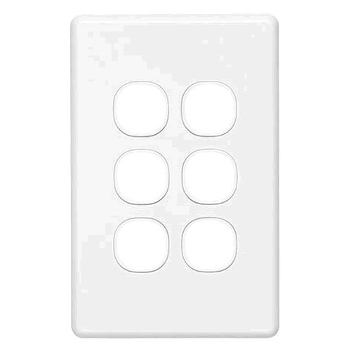 Clipsal Classic 6 Gang Switch Grid + Plate White C2036VH-WE