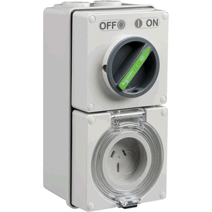 Clipsal Easy56 Flat 3 Pin 15A 250V Switched Socket - EY56C315