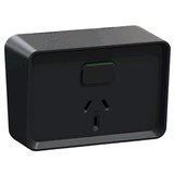 Clipsal Iconic Outdoor Single Powerpoint 10A Black - O3015BK