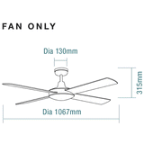 Martec Lifestyle Mini 1067mm / 42″ AC Ceiling Fan White - DLS104W