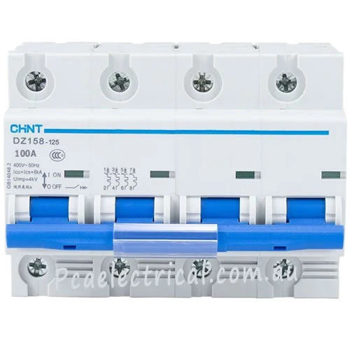 CHINT MCB 3P 100A 6kA 415V C-Curve - DZ158-125C100/3