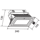 ENERGETIC Gimble LED Shop Downlight 38W Tricolour - ELA171007