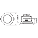 ENERGETIC 90mm LED Downlight 7W Dimmable Tricolour - ELA171008