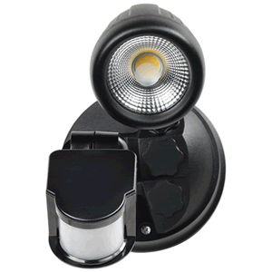 Energetic Seculite 10W LED Spotlight With PIR Sensor IP65 Tricolour Black - ELA201000S