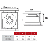 Allvent 150mm Duct Exhaust Fan 38W White - HBF150