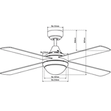 Martec Link 1220mm / 48″ with E27 Light AC Ceiling Fan White - FSL1244W