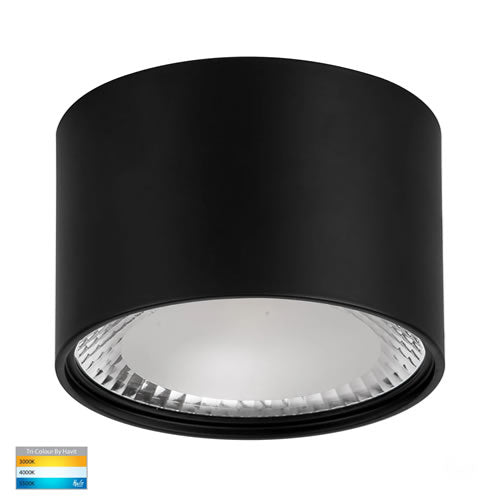 HAVIT Surface Mount LED Downlight 12W Tricolour Black - HV5803T-BK