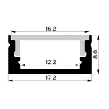 Havit 2m Shallow Square Aluminium Profile with Diffuser Kit - HV9699-1708-2M