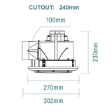 MARTEC Saturn 200 Square Duct Exhaust Fan White - MXFSS20W