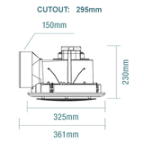 MARTEC Saturn 250 Square Duct Exhaust Fan White - MXFSS25W