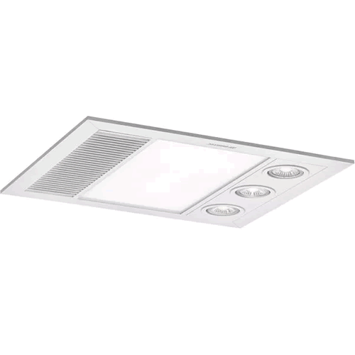 Martec Linear Mini Heater Lamp Exhaust Fan 3x LED Light White