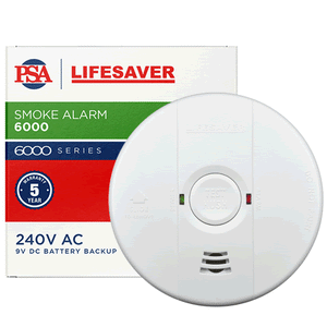 PSA 240Vac Photoelectric Smoke Alarm 9V Battery Backup - LIF6800