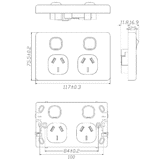 Classic Double Powerpoint 10A 250V - GPO2