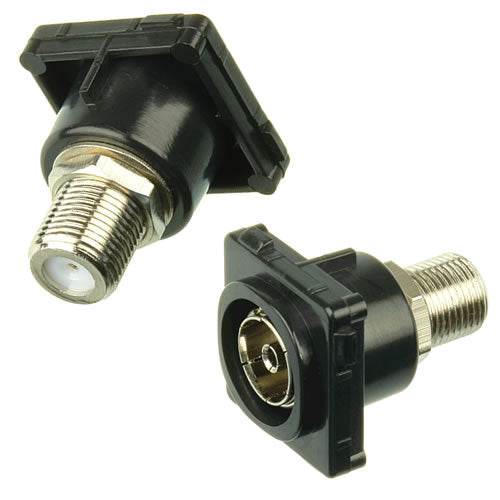 Mechanism Pal to F Type TV Socket Black - MTVB