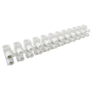 Terminal Strip Connector 10A 12 Pole 2 Way White - SC12/10