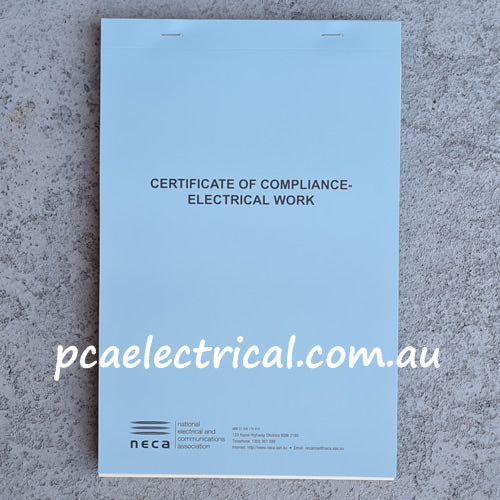 NECA Certificate of Compliance Electrical Work Book - CCEW