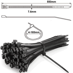 550mm x 7.6mm UV Resistant Cable Ties Nylon 66 100P - CT76550