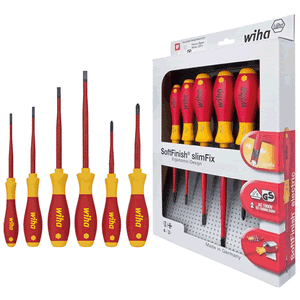 Wiha Slimfix SoftFinish Electric 6pc Screwdriver 1000V - WIH35389